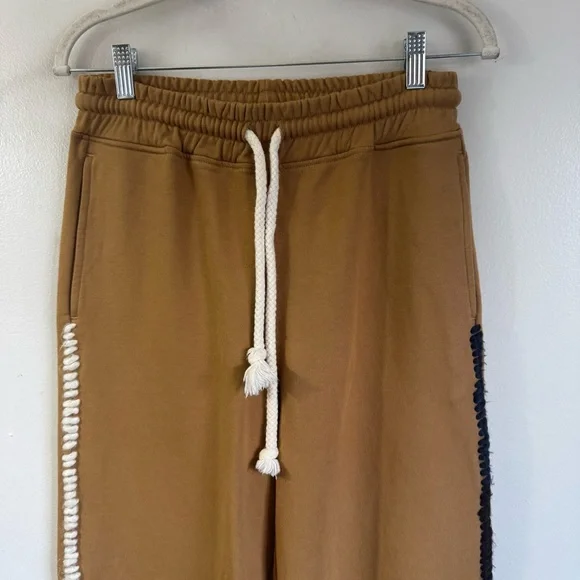 JW Anderson Wide Leg Contrast Stitch Track Pant French Terry in tobacco Sz Small - Picture 4 of 16